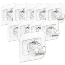 말끔당 튼튼한 무타공 부착식 커튼봉 압축봉 고정 홀더, 10개, 투명색