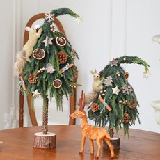 歪脖子聖誕樹仿真松樹ins風聖誕節裝飾品節日場景佈置小擺件, 歪脖子魔法聖誕樹(45CM)木頭底座,見圖片