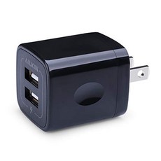 Kindle Charger Cord Replacement with Dual USB Wall Charger – Micro USB Cable for Kindle Fire Kids, Block, Black