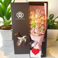 情人節浪漫實用創意禮物禮盒玫瑰香皂花乾花永生花生日禮物送女生, 18朵粉玫瑰大禮盒 1個