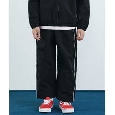 매장정품 무신사스탠다드 MUSINSA STANDARD KIDS 파이핑 라인 와이드 트랙 팬츠 [블랙] MKDPCZX44-BK 529012