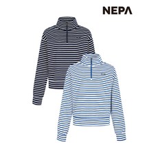 네파 네파 여성 스트라이프 하프집업 긴팔 티셔츠 (레귤러핏) 7J25445