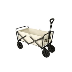 興雲網購 露營小推車 露營手推車 5吋營地車 四輪手拉車 折疊手推車 野餐 購物 寵物推車, 1個, 5吋營地車-米白色