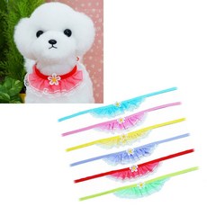 반려견 망사 스카프 랜덤 X2 파스텔꽃 무작위 애견 레이스 62108EA 1(EA)