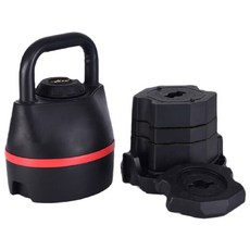 可調節壺鈴 18KG (六檔調節), 1套裝, 黑色