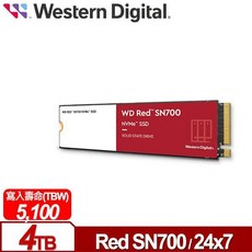 WD 紅標 SN700 4TB NVMe PCIe NAS SSD
