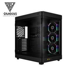 小白的生活工場*GAMDIAS NESO P1 PRO 全景鋼化玻璃機殼(黑/白)支援橫躺和直立, 1個