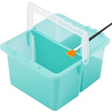 JANKOW 브러시 세척 버킷 플라스틱 이중 분리 펜 클리너 수채화 아트 페인트 보관함 손잡이가 있는 다기능 야외 실내 페인팅용, Blue