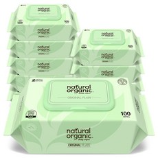 네츄럴오가닉 아기물티슈 오리지널 플레인 스마트캡형100매[10팩], 50g, 100매, 10개