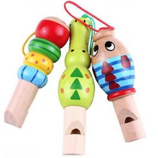 ORFF 嗶嗶笛 動物口哨 安全環保水性漆 幼兒 聽力 握力訓練 早教 幼稚園 奧福樂器, 1個, 條紋魚造型