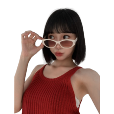 AACHIC 粉色橢圓形太陽眼鏡，修飾臉型，時尚百搭，保護眼睛