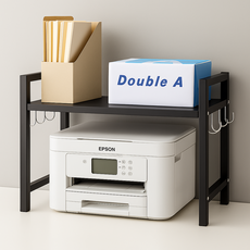 다이룸마켓 다용도 프린터 복합기 받침대 프린터선반, 블랙 2단, 1개