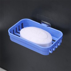벽장착형 이중층 비누 받침대 스폰지 접시 드릴링 불필요 욕실 액세서리 자체 접착, 05 Single Layer Blue_01 CHINA