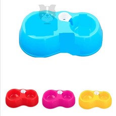 깜비상점 애견 2구식기 고양이사료그릇, 애견2구식기 빨강