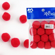 유아 만들기 폼폼이 30mm 빨강 유치원 어린이집, 1개