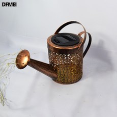 DFMEI 太陽能灑水壺燈 鐵藝鏤空投影裝飾燈, 小水壺燈(不帶插):如圖