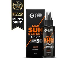 Beardo Max Sunscreen Spray SPF-50 PA+++ for Indian Men | Sunscreen For Oily Acne Prone Skin 50ml, 1개