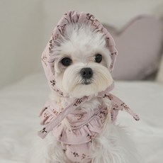 베일리 강아지 악세서리 모자 코튼플라워 보넷, 1개, 핑크