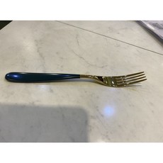 YCY 不鏽鋼餐具 綠柄金邊餐匙叉子組，優雅耐用，提升用餐體驗, 叉, 1個