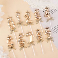 올넘버 숫자초 10EA 고퀄리티 케이크초 생일초 촛불, 10개, 골드