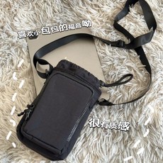 春遊新款輕便保溫杯斜挎包防水手機包水壺包女單肩包遛娃包, 黑色, 1個
