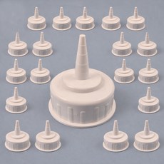 일상속반짝 국내생산 잘라쓰는 소스통 부속품, 1구 뚜껑 포함 소스통 노즐, 20개