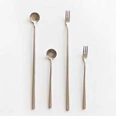 스텐 롱티스푼 롱티포크 국산 무광 스테인레스 카페 티스푼 티포크, 미니 티포크, 1개