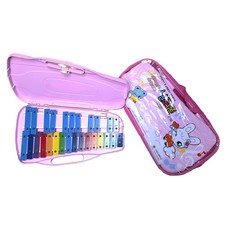 명창 실버스타 공명 실로폰 27키 가방형 (연분홍) 무지개 칼라음판 [실.채포함], 1개, 연분홍, 27판