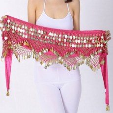 벨벳코인 힙스카프 라인댄스 밸리 벨리 방송댄스 줌바 에어로빅 공연 무대 연습, 핑크