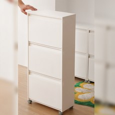 수납하마 폭좁은 틈새수납장 이동식 슬림장 다용도 수납장, 화이트, 1개