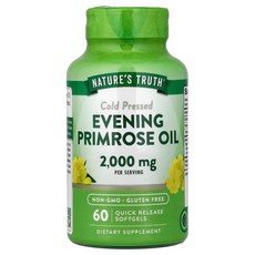 Nature's Truth 냉압착 달맞이꽃 오일 빠른 방출 소프트젤 60정(소프트젤 1정당 1000mg) NTH-10155, 1, 60정