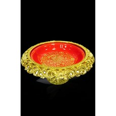 金色雕花祭祀供盤 祖先供奉盤 祭拜用品 祭祀器具, 1個