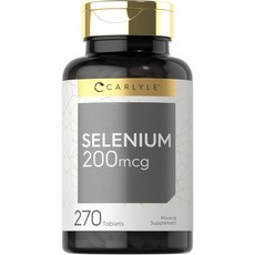 Carlyle 셀레늄 보충제 200mcg | 캡슐 필수 미량 미네랄 채식주의자 GMO 프리 글루텐, 270정, 1