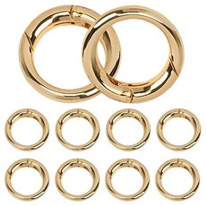 Seimneire 24피스 0.8인치 / 19mm 키링 카라비너 스프링 O 링 소형 원형 클립 금속 지갑 홀더 링 튼튼한 가방 공예용 블랙 유럽풍 고품격 실