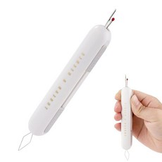 2 in 1 니들 스레더 솔기 리퍼 통합 솔기 리무버 및 바늘 스레딩 도구 솔기 오프너 바느질 장치 손 바느질 공예 뜨개질 십자수 퀼팅 용품 (그레이), 회색