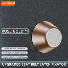 [호환] MIXSAS 자기식 자동차 안전벨트 홀더 고정 클립1PCS 합금 리미터 스토퍼 BMW/VW/테슬라용 인테리어, 02 Rose gold