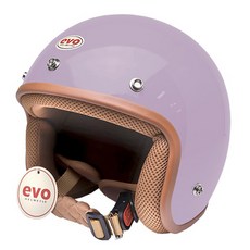 EVO復古摩托車安全帽，輕巧透氣，多色可選，經典造型展現個人風格, 丁香紫