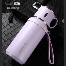 商務男士大容量保溫杯女生高顏值帶茶漏學生上學專用便捷水杯款, 1個, 1L, 紫色小碗蓋-帶茶隔420ml:爆款簡約水杯