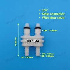 7.3mm 9.0mm 10.0mm 호스 바브 밸브 인라인 링 인서트 패널 마운트 링 바디 남성 여성 빠른 차단 호스 조인트, [02] 1-4 Male Connector