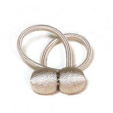 하루네 커텐 끈 마그네틱 자석 장식 걸이 커튼정리 집게 후사고리 (1+1) 46cm, 베이지  (1+1), 1개