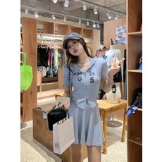 【甜辣減齡】休閒套裝女 韓版套裝 夏季套裝 兩件套 連帽上衣 半身裙 小眾設計感 純欲風 冰絲面料 日常出街穿搭