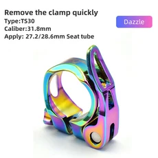 MTB 도로 자전거 시트 포스트 클램프 빠른 릴리스 초경량 알루미늄 합금 산악 사이클링 부품 28.6 31.8 34., 10 31.8mm - Blue