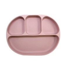 Baby Kiss 超強5吸盤矽膠餐盤340ML/輕便型 買2送矽膠湯叉組, 1個, 北歐粉（本人沒那麼灰）340ML, 北歐粉（本人沒那麼灰）