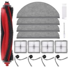 로보락 Q7 / Q7+ Max Max+ 로봇 청소기와 호환되는 18Pcs 액세서리 키트 교체 메인 브러시 2개 걸레 천 패드 4개 측면 6개 세척 가능한 필터 도구 1개(Q, Q10 X5 Accessories Kit