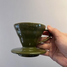 내열유리 드립서버 우드그립 커피서버 단품 올리브나무, 유타 라 V60 1-2인용 올리브 그린, 1개, 1L
