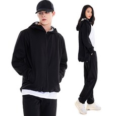 핫슈트 땀복 지투 풀지퍼 블랙