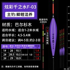 釣友俱樂部 鯽魚漂 醒目輕口納米加粗尾浮標 漁具用品, 1個, 千之水F-03(紫色）,【3支裝 送漂盒】