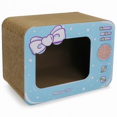 DotCat 宅家TV房屋型貓抓板, 1個, 藍色