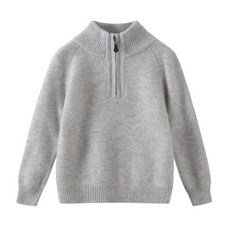 羊毛衫童裝系列 半高領半拉鏈加厚羊絨針織毛衣 男女童秋冬保暖上衣