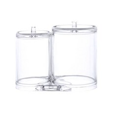 2구 면봉 아크릴 정리함 원형 투명 화장솜 화장품 59903pc 1(EA), 색상, 1개